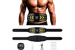 Unegnel EMS Bauchmuskeltrainer,Bauchmuskeltrainer Elektrisch,EMS trainingsgerät mit 10 Modi und 30 Intensitäten,EMS Muskelstimulation USB Wiederaufladbarer Tragbarer mit Nzeige des Kalorienverbrauchs