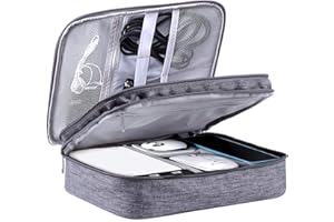 LIVACASA Bolsa de Viaje Cable Organizador Estuche para Eléctricas Accesesorios Impermeable Portatíl para Cables Cargador Bolsillo