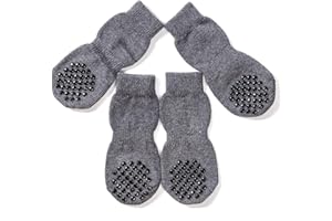 Akopawon 4 Pezzi Calzini Antiscivolo per Cani e Gatti Proteggi Zampe Calzini Controllo trazione per Interni, Calze per Cuccioli Cane e Gatto con Rinforzo in Gomma,Taglia S - 4XL per Cani 1.0-36.0kg