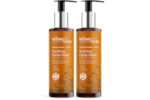 Urban Veda Soothing Facial Wash |Daily Simple Face Wash|For Dry, Mature, Sensitive & Inflamed skin|Contains Sandalwood & Rose Water| Sensitive Face Wash for Women & Men|Soothing and Calming|2 x 150 ML