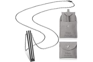 Fiada Breathing Necklace Anxiety Relief Necklace Mindful Breathing Necklace Jewelry Bag for Christmas Men Women Stress Relief Relaxation Meditation Gift