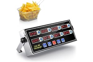 8-kanals kommersiell kökstimer, digital matlagningstimer, fritös, bakning, middagspåminnelse med justerbar volym, Buzzer, ros