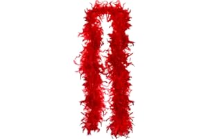 SUCETOY 2M Feather Boa Fluffy Feather Boa Feather Boa Fancy Dress for Women Feather Boa Fancy Dress Accessories for 920's Cosplay,Carnival,Wedding,Halloween Holiday Dancing Wedding Party (RED)