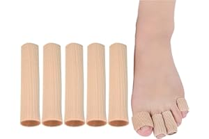 SULIUDAJI 5 Stück Schneidbar Silikon Zehenschutz Toe Cushion Tube Schlauchbandage Soft Gel Fingerschutz Zehenkappen Pad für Corns Remover,Callus Kissen, Bunion Behandlung, Schwielen (Breite 1,5 cm -Lang 15 cm)