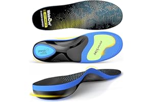 Fasciite plantaire travail haut arc semelles - Welnove 220 + LB Heavy Duty semelleS pour soulager la douleur au pied flat foot, semelles orthopédiques pour la plupart des chaussures hommes femmes (L)
