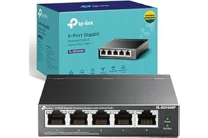 TP-Link TL-SG1005P 5-Port Gigabit Desktop PoE Switch with 4-Port PoE+, Professional High-Power Ehernet Splitter Extender, QoS for Traffic Prioritization, Intelligent Power Management, Metal Casing