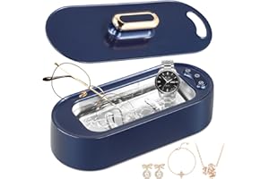 LIFEJXWEN Ultraschallreiniger für Brillen 45000Hz Hochfrequenz Ultraschallreinigungsgerät, Ultraschallgerät Schmuckreiniger mit 2 Modi, 400ml Ultrasonic Cleaner für Brillen Uhren Halsketten Zahnersatz (blau)