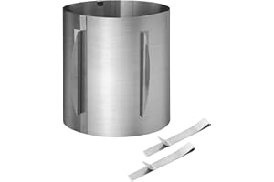 LCXCXY Aro para tarta, frost form ajustable de acero inoxidable con dos clips de fijación. El aro para tarta mide 20 cm de alto y se puede ajustar telescópicamente entre 16 y 30 CM,con escala