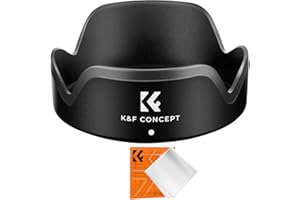 K&F Concept EW53 Parasol Reversible de Bayoneta para Canon EF-M 15-45 mm f/3.5-6.3 IS STM Lente,Canon RF-S 18-45 mm f/4.5-6.3 IS STM Lente con Paño de Limpieza