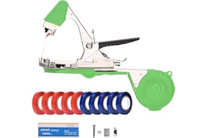 MoPei Attache Tuteur Machine pour Les Raisins, Les Framboises, Les Tomates, Y Compris Les Bandes, Les Agrafes Et Les Lames de Rechange (Vert)