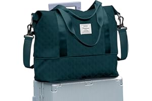 SEAFEW Sac de Voyage Femme Sac fourre-Tout de Sport pour Homme Imperméable Sac de Week-End, Cabine Avion Ryanair Bagage Cabine 40x20x25 easyjet 45x36x20 Extensible Sac de Gym,B8-Bleu Paon