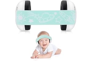 zeroto Baby Ear Defenders y protectores, protectores para los oídos de los niños con almohadilla suave ajustable para orejas de cancelación de ruido para niños de 3 meses a 2 años 25dB NNR, Verde