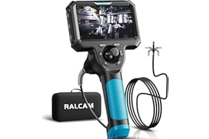 Ralcam Endoskopkamera 6,2mm Endoscope Camera - Endoskop 360° Inspektionskamera mit Licht 5,0" HD 1280x720 Rohrkamera, Kameras mit 6 LED, IP67 Wasserdicht 1M Halbstarres Kanalkamera Teleskopkamera