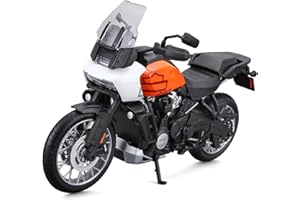 Maisto - Moto Harley Davidson - 2021 pan America 1250 - Orange et Noire - Nouveaute 2024 : Motos à l’échelle 1/12ème, Moto de Grande Taille - reproductions fidèles - M32338