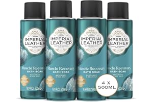 Imperial Leather Muscle Recovery Bath Soak, Bergamot & Sea Salt, Refreshing & Restoring Bubble Bath, Gentle Skin Care, Bulk Buy, Pack of 4 x 500ml
