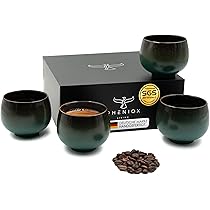 Tazze Caffè Set 5 Tazze Da Caffè Timeout In Gres - Senza Manico, Design Moderno, Lavabili In Lavastoviglie Tazze Sake E Tè