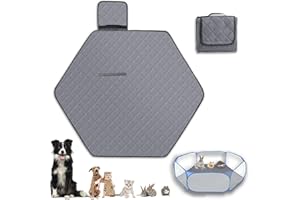 Kelivi Hexagon Washable Pee Pad for Portable Small Animal Playpen, Reusable Guinea Pig Playpen Pad Hamster Cage Pee Pad Super Absorbent Non-Slip for Rabbit Bunny Kitten puppy Training Pad (Grey)