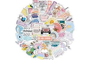 PRETTY SUNSHINE VSCO Aufkleber 50 Stück, Aesthetic Sticker Decals, Trendy Wasserdicht Vinyl Stickers für Laptop Koffer Helm Motorrad Skateboard Snowboard Auto Fahrrad MacBook