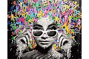 JanFebMar Peinture Numéro Adulte, DIY Paint by Numbers Kit Peinture à l'huile avec Toile, Numéro d’Art, Pinceaux et Peintures Acryliques pour Décoration Intérieure, sans Cadre, 40 x 50 cm