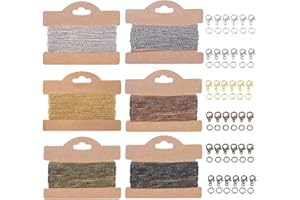 Gativs Halskette Ketten 6 Farben Kabelkette Halskette Kettenband Ketten Gliederkette Halsketten Ketten Selber Machen Ketten zum Selber Machen Ketten Set mit karabinerverschluss und biegeringe