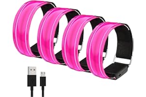 Sundonix LED Reflective Running Armband Light - Rechargeable High Vis Arm Band Gear Gift for Adult Runners Running Walking at Night