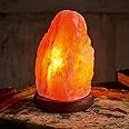 Collectible India Natural Himalayan Rock Salt Lamp Original Pink Crystal - Air Purifier with Wooden Base (3-4 Kg)