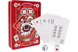 SWRCEYJH 1 Satz Mahjong Kartenspiel Mahjong Poker Play Card Mahjong Karten Tischspiel Traditionelle Chinesische Mahjong-Spielkarten Tischspiele Im Freien, Reisen, Freizeit- Und Ausflugsaktivitäten