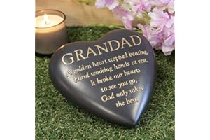 Thoughts of you Grandad Heart Shaped Remembrance Graveside Memorial Ornament