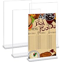 LiuHancsqd Lot de 4 présentoirs A5 en acrylique - Présentoir de table A5 - Porte-cartes de menu - Support de carte postale - Présentoir publicitaire - Présentoir de table en acrylique transparent