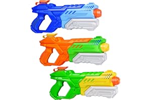 Super vattenpistoler för barn och vuxna – 3 stycken 600 cc Super Water Blaster Soaker sprutpistoler för barn leksaker för sommar utomhus pool leksak strand sand vatten (Blå - Grön