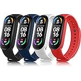 Tobfit 4 Pezzi Cinturino per Xiaomi Mi Band 5/ Mi Band 6/Amazfit Band 5, Cinturino Silicone di Morbido Traspirante di Colorat