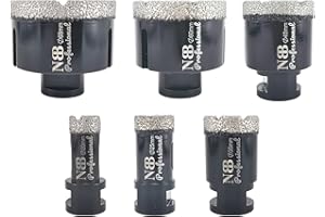 6pcs NBB Punta a tazza diamantata con M14, per foratura professionale a secco o ad umido su porcellana dura, ceramica, piastrelle, granito, marmo, per smerigliatrice angolare(PRO 20/25/35/45/60/68mm)