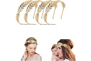 LeapBeast 4 Pezzi Corona Dea Tiara, Corona Dea Greca,Boho Corona da Sposa Accessori per Capelli Foglie,Corone Romane Adatto per Fotografia di Viaggio,Feste di Matrimonio