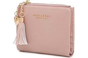 CHAOFANXI Damski portfel skórzany, mały portfel, mini krótki portfel damski, skórzany portfel z zamkiem błyskawicznym z wieloma przegródkami na gotówkę, monety i karty, różowy, Rosa, 13*2*10,