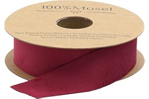 100% velluto Mosella, colore rosso bordeaux (2,5 cm x 10 m), nastro decorativo effetto velluto, elegante nastro per decorare e bricolage, per confezionare regali speciali