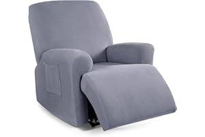 ZEAINK Funda de Sillón Relax Reclinable Elástica 1/2/3 Plaza , Jacquard Funda Reclinable 4/6/8 Piezas con Bolsillos Laterales, Antideslizante Extraíbles y Lavables Fundas Reclinable Protector ( Color : #5 ,