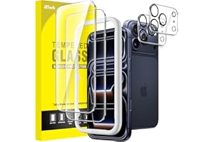 JETech Ochraniacz Ekranu dla iPhone 17 Pro 6,3 Cala z Ochraniacz Obiektywu Aparatu, Narzędzie Łatwej Instalacyjne, Twardości 9H Szkło Hartowane Film, HD Przejaśniać, 2 Sztuki Każdy