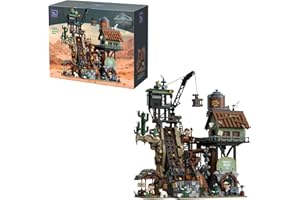 PANTASY GBC Goldrausch-Bergwerk Bausatz, Motorisierte Kugelbahn-Diorama mit Zahnrad-System, Type-C betriebenes Interaktives Brick Kit mit 3 Minifiguren, Mechanisches Sammlermodell für Erwachsene