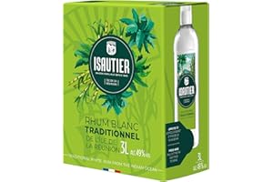 Isautier - Rhum Blanc traditionnel de l'Ile de la Réunion - 49° - Bag-in-Box (1 x 3L)