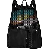 Alaoo Rope Backpacks, Mesh Beach Backpacks, Swimming Bag with Waterproof Pocket, Unisex Waterproof Sports Bag for Travel, Bea