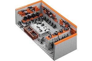 HIGH GODO Militärbasis Waffenkammer Klemmbausteine, WW2 Militär Waffen Lagerhaus mit Mini Waffenpaket Kriegszubehör, Kreative Militärspielzeuge für Kinder und Erwachsene (611 Stück)