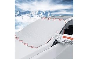 BSEICAL Frontscheibenabdeckung, Ultra-Dick Auto Scheibenabdeckung Windschutzscheibe Abdeckung Magnetische, Windschutzscheibe Abdeckung Faltbare, FüR Die Gegen Schnee, EIS, Frost, Staub, Sonne (145 x 120cm)