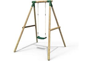 Rebo® Wooden Garden Swing Set - Solar | OutdoorToys | Kids' Outdoor Wooden Play Equipment for Gardens, Frame and Accessories Included, Weather Resistant