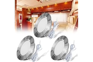 Bonlux 12V LED Spotlights 3.5W 12 Volt Recessed Ceiling Light Dimmable Roof Down Lights 3000K Warm White 12V LED Lights for Under Cabinet Kitchen RV Campervan Caravan Motorhome-3Pack