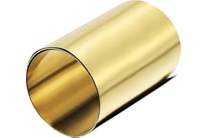 TA-VIGOR 1Pcs Brass Sheet Roll, 1000mm x 100mm x 0.1mm Metal Foil Plate Roll Brass Metal Thin Sheet Strip for Crafts, Electrical Repairs, DIY Projects, Grounding