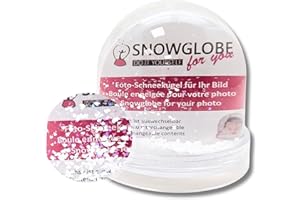 ‎SNOWGLOBE FOR YOU - DO IT YOURSELF Snowglobe for You | Personalisierte Schneekugel mit Schnee und Glitzer | mit 2 Fotos | Sockel transparent | B: 9 cm H: 8 cm | mit 2 Malvorlagen innen | 50008