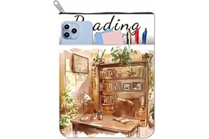 CRASPIRE Copertine per Libri Bookshelf Custodia per Libri retrò Protezione per Libri Tascabili Copertina per Libri in Tessuto Lavabile con Cerniera e Tasca Extra per Amanti dei Libri Regali