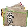 Peeplvalue Pack of 20 Jute Bag Environment Friendly File Folder Bag l Container for Papers, Stationery Jute Conference File Folder (Multicolor)