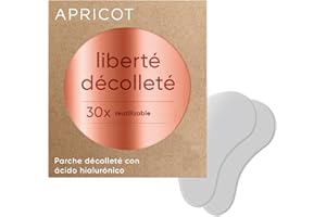APRICOT BEAUTY & HEALTHCARE APRICOT Beauty parche antiarrugas para el escote con ácido hialurónico I Almohadilla de silicona para el pecho I Parche "liberté décolleté" fabricado en Alemania I Lote de 2