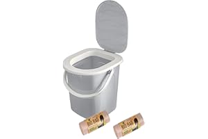 BRANQ HOME ESSENTIAL BranQ - Home essential BranQ portátil para Camping (22 L) con 40 Bolsas de Inodoro orgánicas, de plástico, con máx. Soporta hasta 120 kg, Color Gris Claro, Unisex